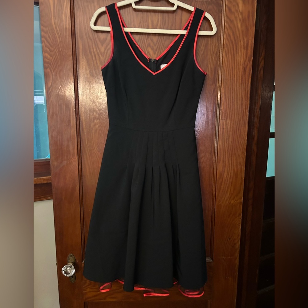 TABOO Gothic Y2K Black Skater Dress with Red Tulle Skirt S/M